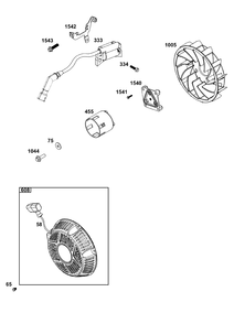 Part Location Diagram of 596109 Briggs and Stratton Starter, Rewind